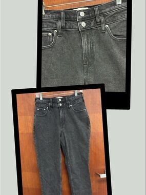 NWT Abercrombie & Fitch Curve Love Ankle Straight High Rise Black Jeans size 27